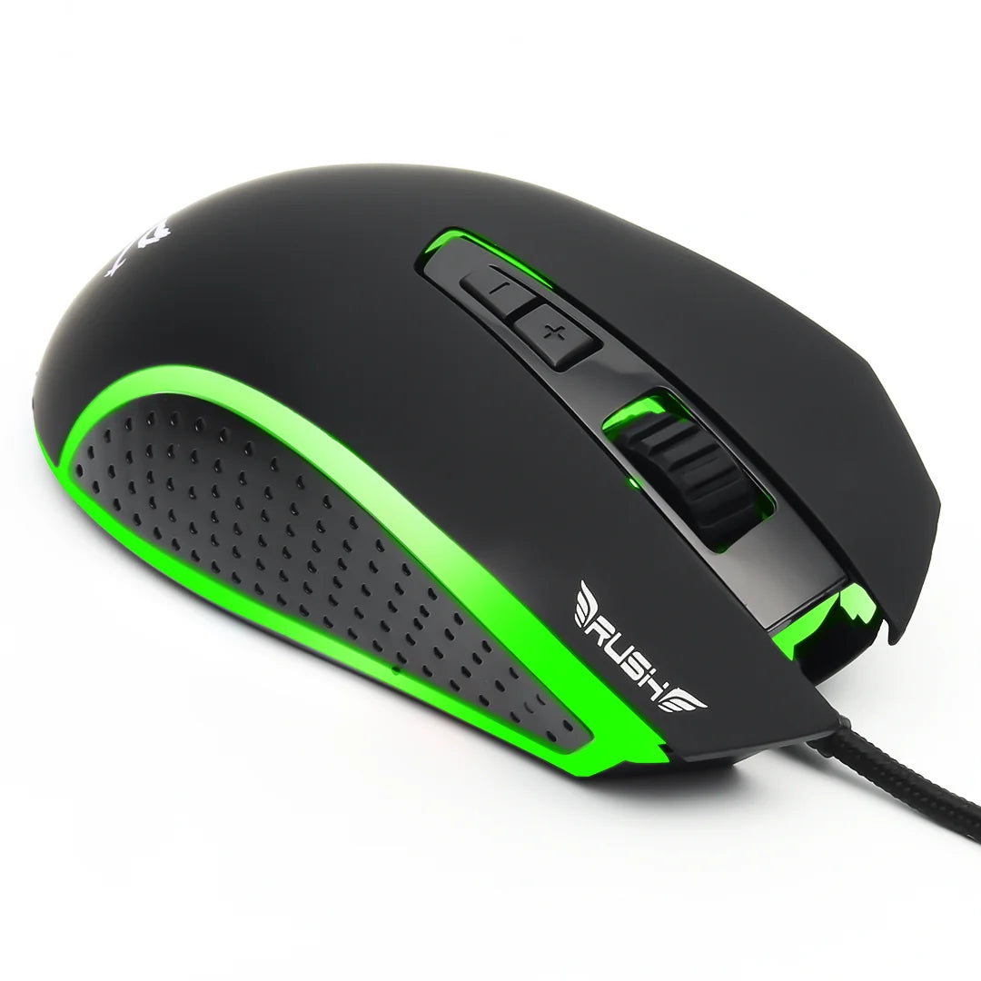 Rush Gloria RGB 2400DPI Makro Gaming Mouse Siyah