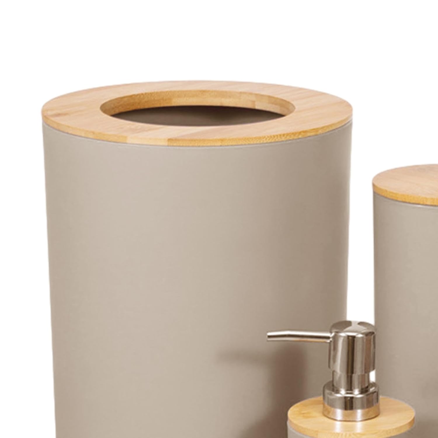 6'sı 1 Arada Banyo Aksesuar Seti Kapuçino Alana 45x70 Cm Mikrofiber Banyo Paspası Hediye