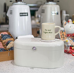 Metal Oval 33x19 Cm Şık Ekmeklik Kutusu Krem