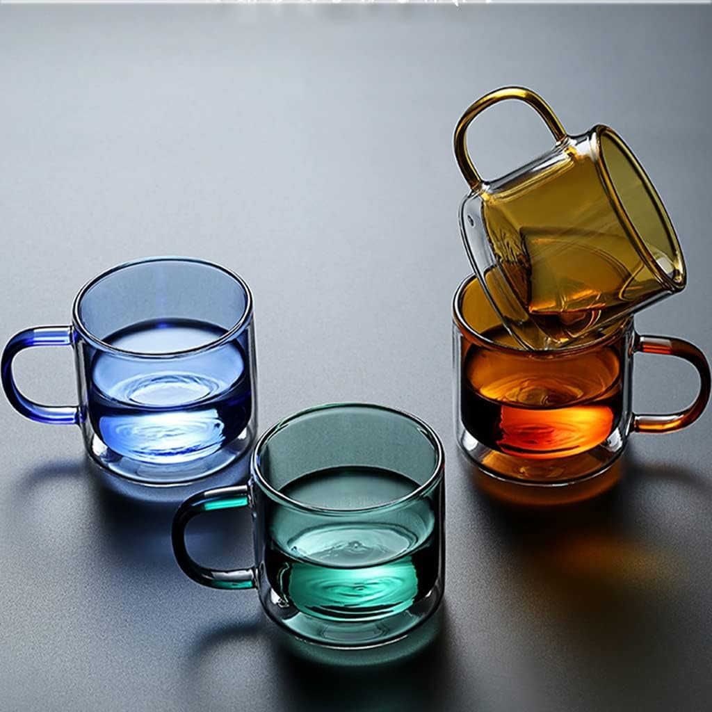 Borosilkat Cam 250 ML Çift Çidarlı Kahve Bardağı Sarı