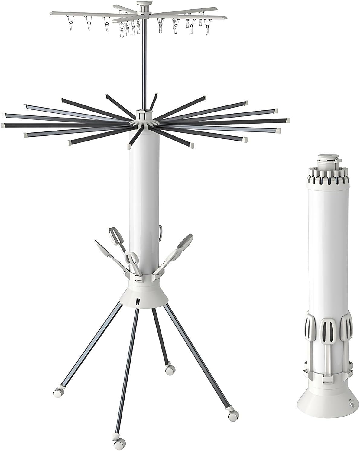 3 Katlı Katlanabilir İç ve Dış Mekan Kullanımı için Ayarlanabilir Çamaşır Askısı Standı