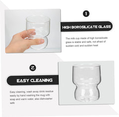 4'lü Borosilkat Cam Çift Katmanlı Şık Su Bardağı 300ml