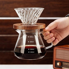 Ölçek İşaretli Cam Filtreli 600 ml Kahve Demleme Seti