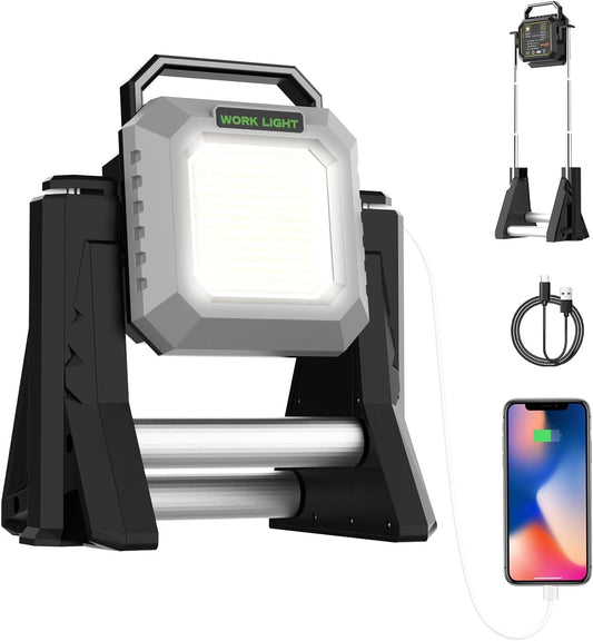 Taşınabilir Projektör USB Şarjlı Tripotlu LED Çalışma Lambası