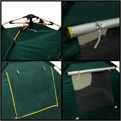2-3 Kişilik Otomatik Açılan 200x140x150 Cm Çadır Yeşil