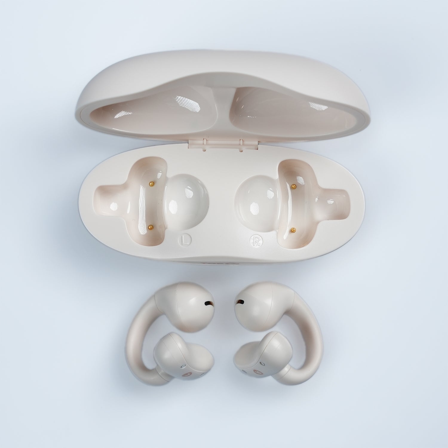 TopG Vox Q4 Ear Clip Kulak Içi Bluetooth Küpe Kulaklık Krem