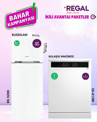 Regal Buzdolabı ve Bulaşık Makinesi İkili Avantaj Paketi 13 Beyaz