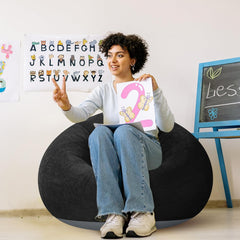 Dahili Pompalı Yuvarlak Şişme Koltuk Siyah