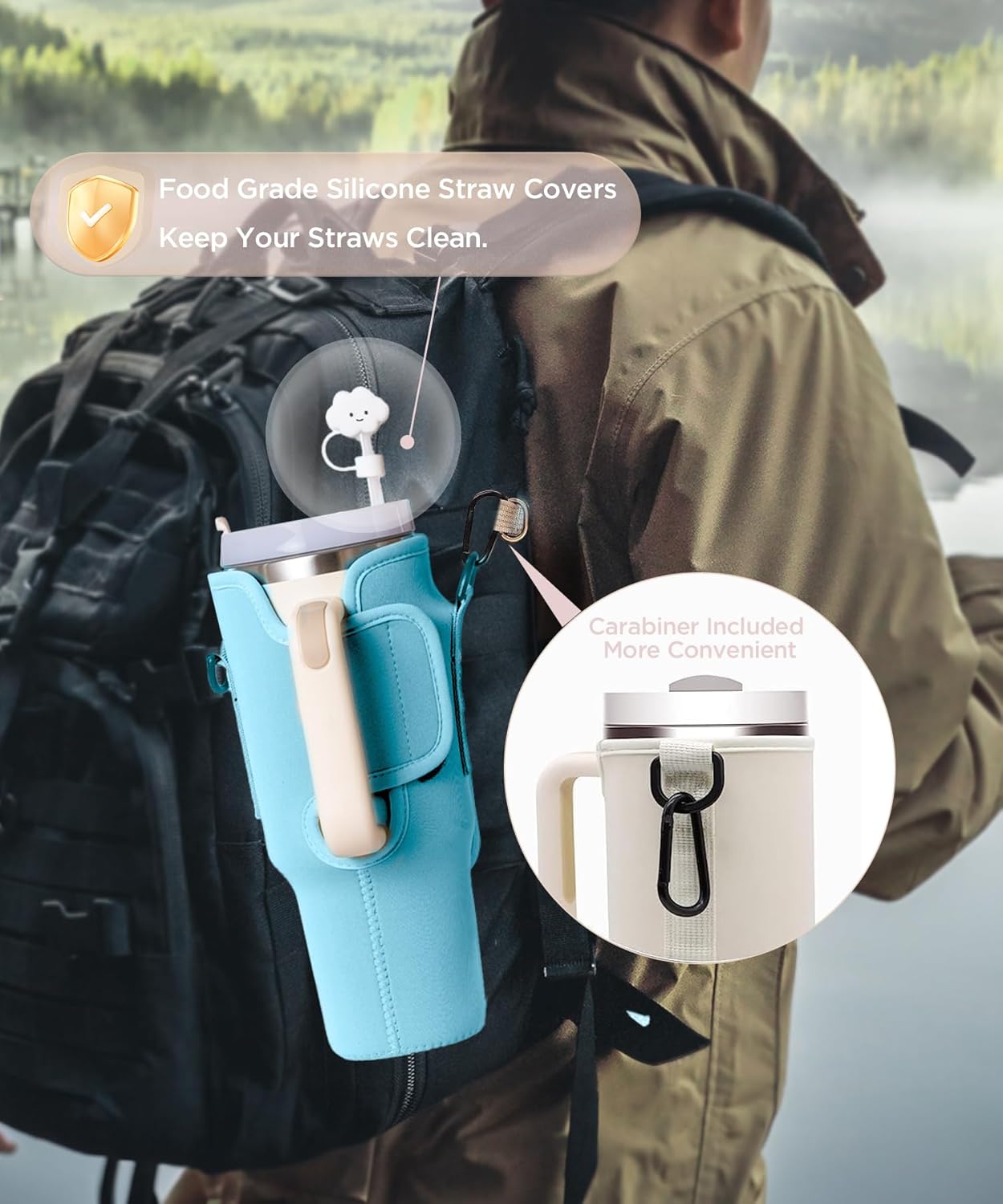 Omuz Askılı Telefon Tutuculu Stanley Termos Çantası Turkuaz