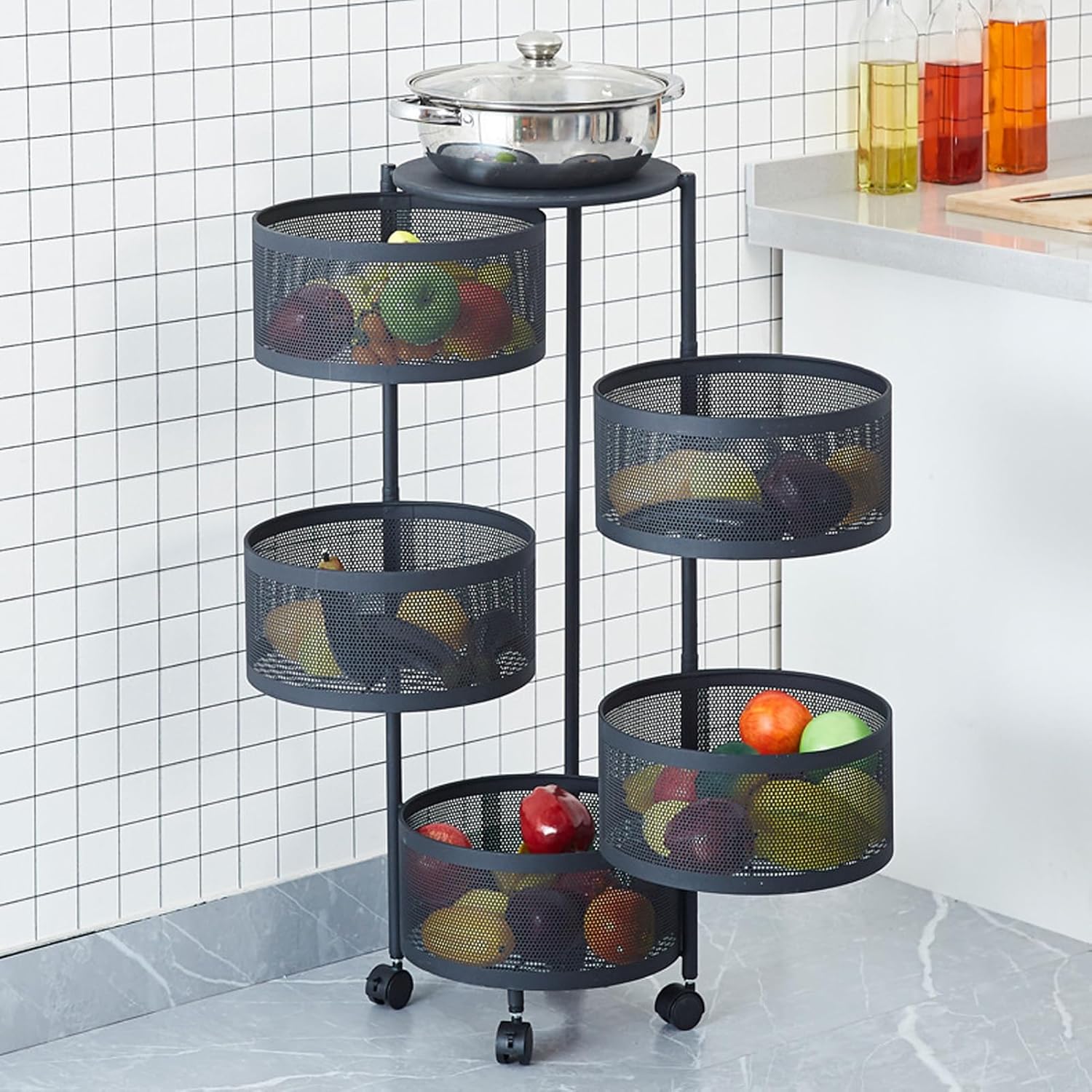 Metal 5 Bölmeli 32x90 Cm Çok Amaçlı Raf