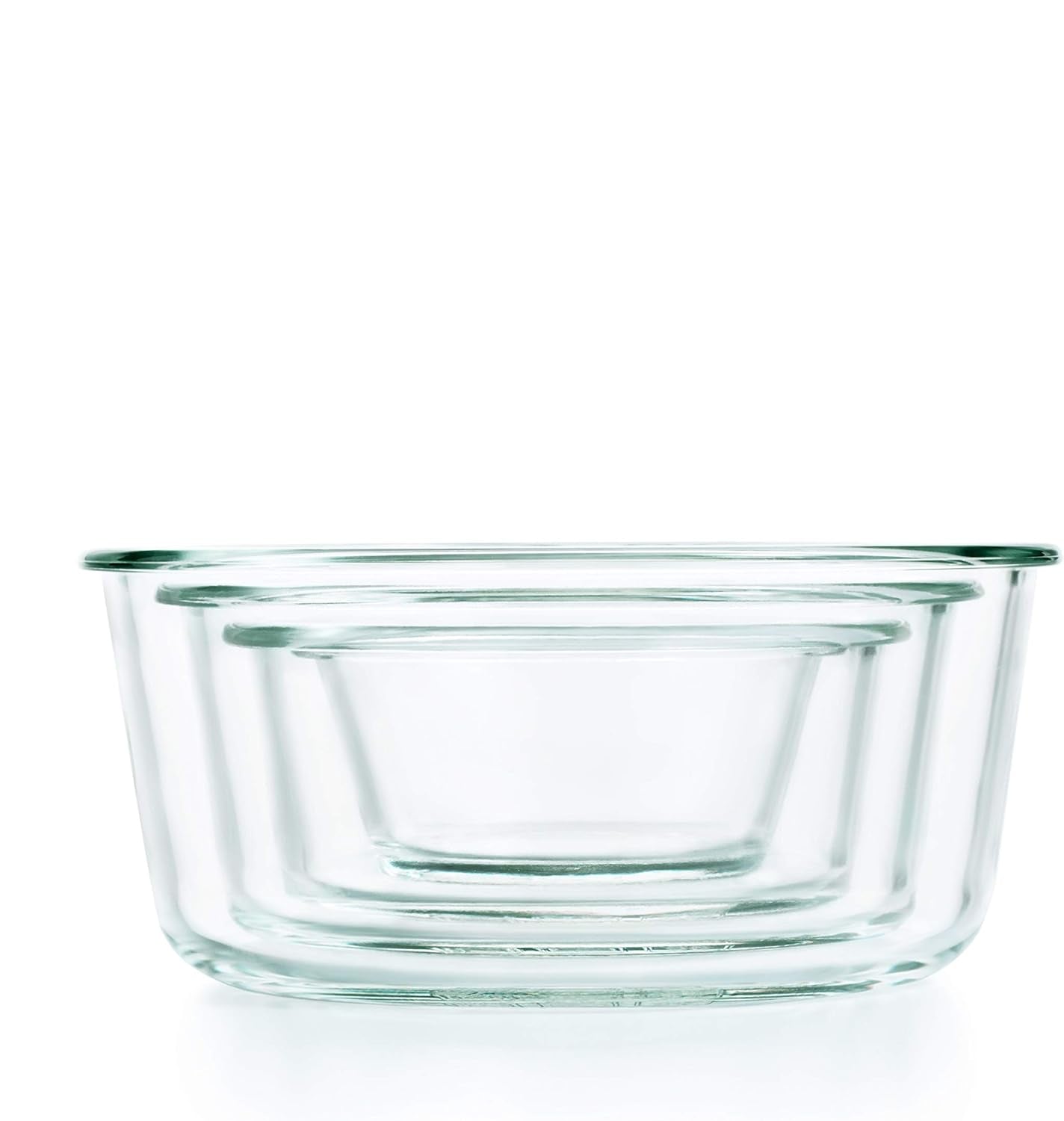 Cam 3 lü Yuvarlak Sızdırmaz Saklama Kabı 350 620 950 ML