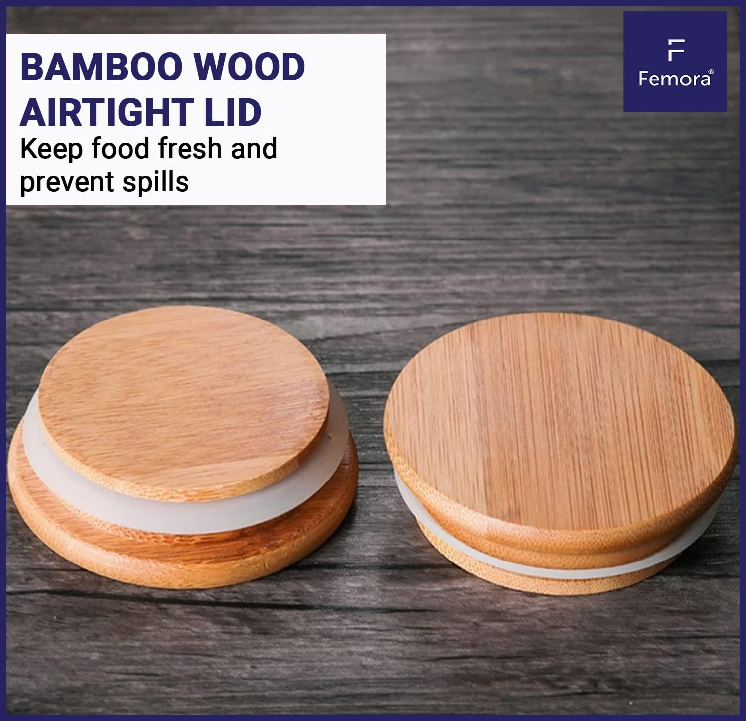 2 li Borosilkat Cam Bambu Vakum Kapak Saklama Kavanozu 550 ML