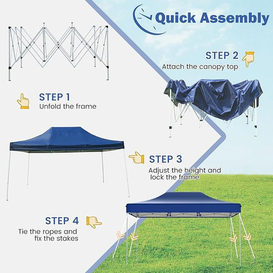 Gazebo 3×4.5 M 800D Branda 30 mm Profil Kamp Bahçe Dış Alan Tentesi Mavi