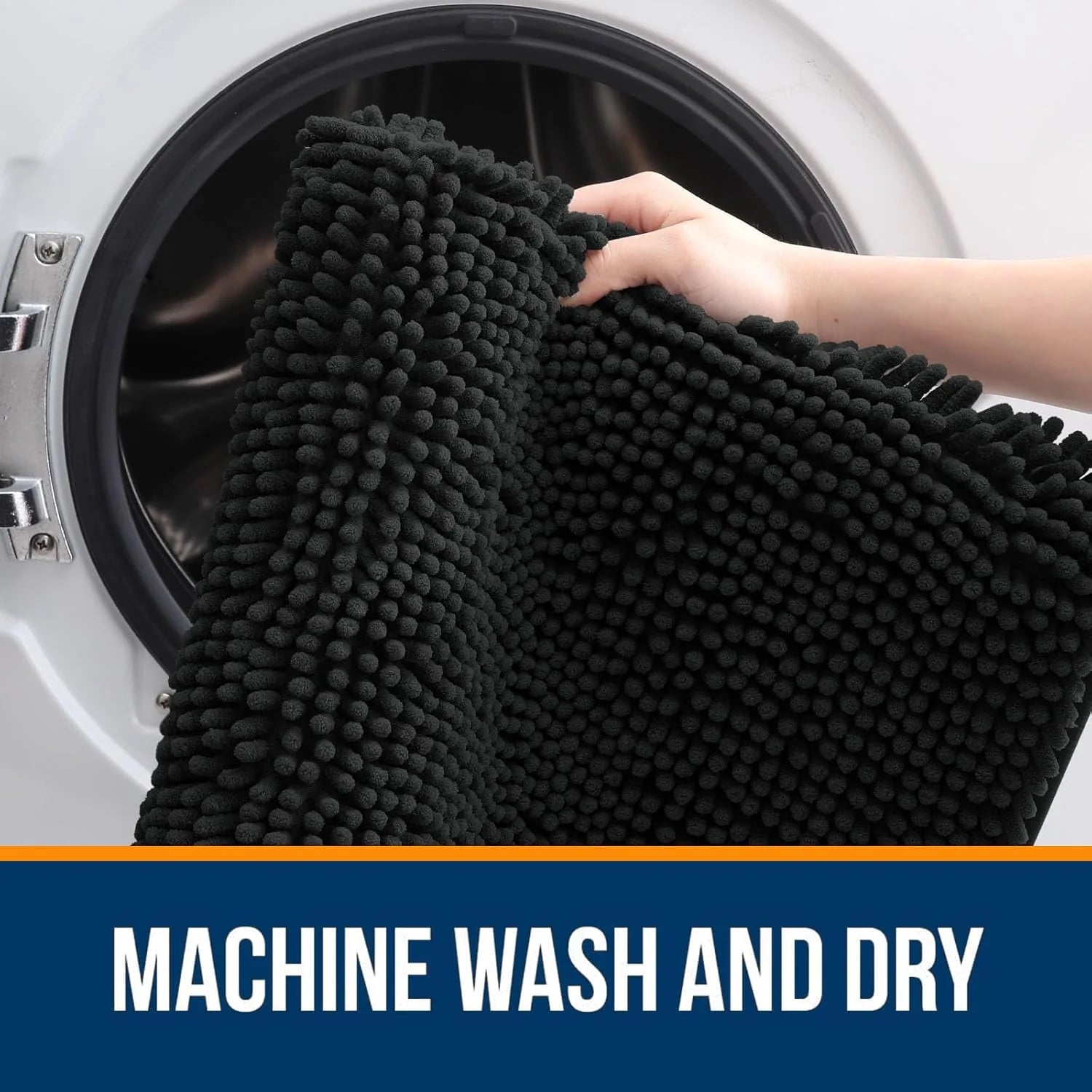 6'sı 1 Arada Banyo Aksesuar Seti Siyah Alana 45x70 Cm Mikrofiber Banyo Paspası Hediye