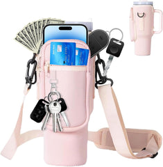 Omuz Askılı Telefon Tutuculu Stanley Termos Çantası Pembe
