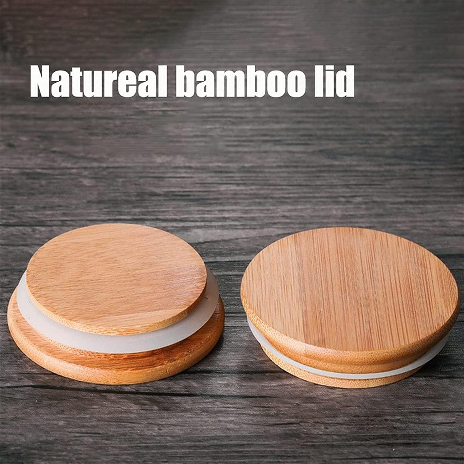 2 li Borosilkat Cam Bambu Vakum Kapak Saklama Kavanozu 550 ve 750 ML