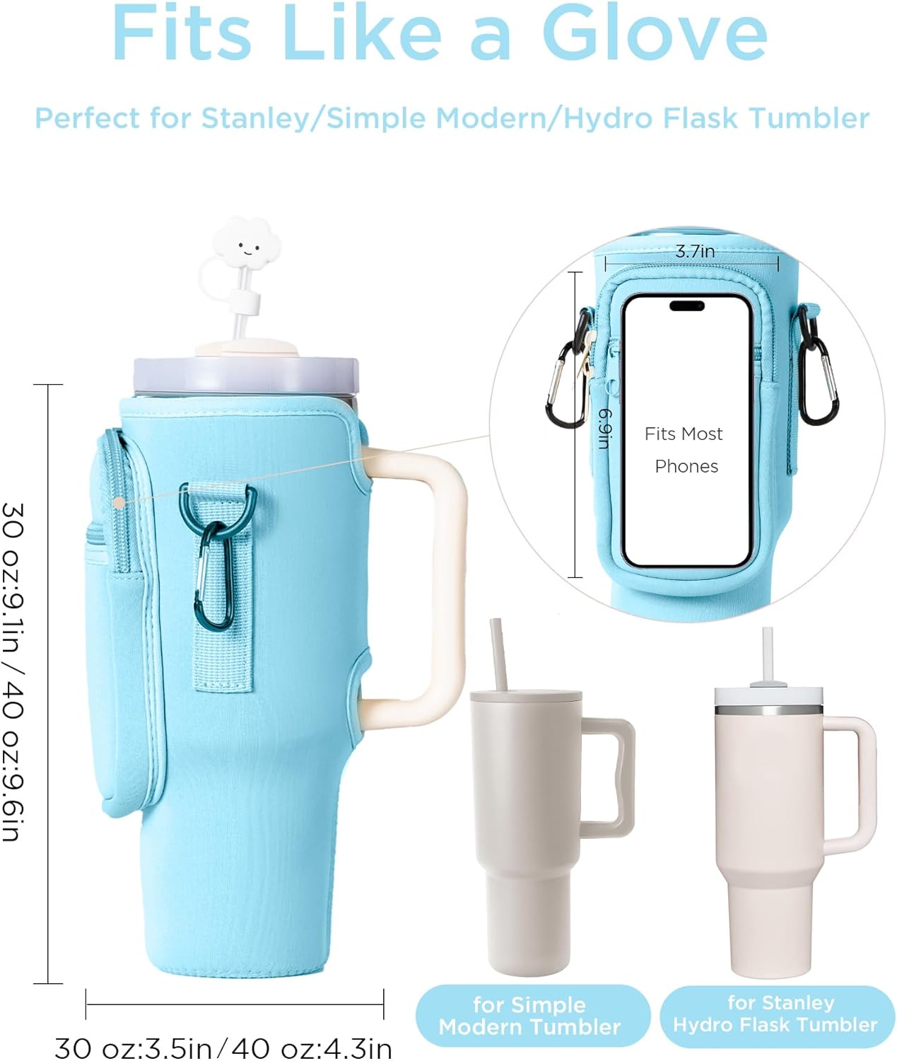 Omuz Askılı Telefon Tutuculu Stanley Termos Çantası Turkuaz