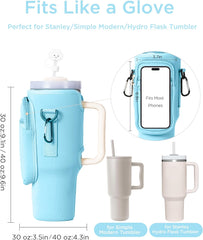 Omuz Askılı Telefon Tutuculu Stanley Termos Çantası Turkuaz