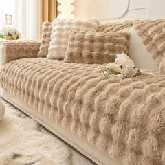 Camel Tavşan Tüyü Kaymaz Kanepe Örtüsü Kılıfı