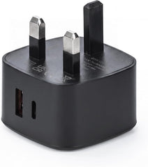 3A 20W USB-A & USB-C Girişli Siyah Hızlı Şarj Adaptörü Priz
