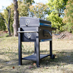 Ayarlanabilir Raflı Kömürlü Termometreli Barbekü Bahçe Izgarası Mangal