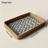 Fish Patterned Double Rattan Tray