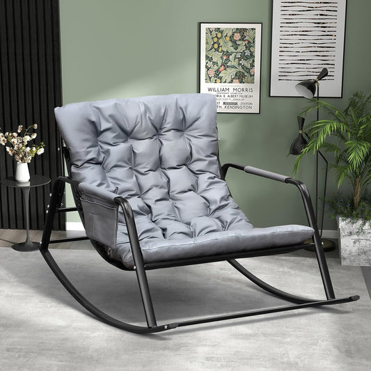 Sallanan Metal İskeletli Teslin Kumaşlı Konforlu Sandalye Koltuk Gri