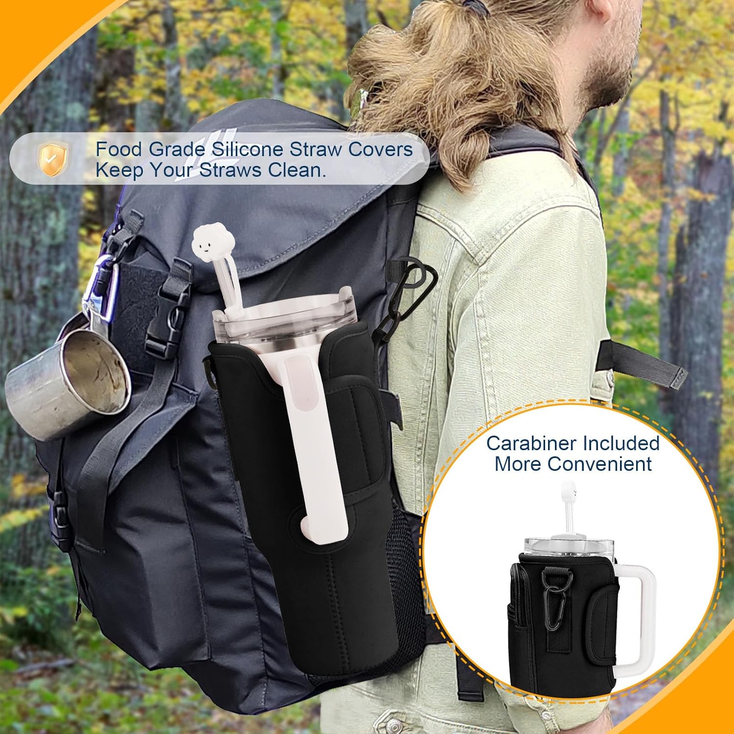 Omuz Askılı Telefon Tutuculu Stanley Termos Çantası Siyah