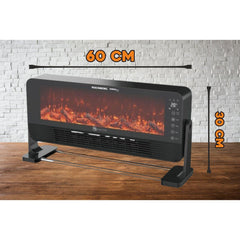 Hausberg Alev Etkili Elektrikli Fanlı Şömine Isıtıcı Siyah