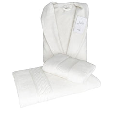 Julie Darla 3 Parça Tekli Bornoz Seti Beyaz