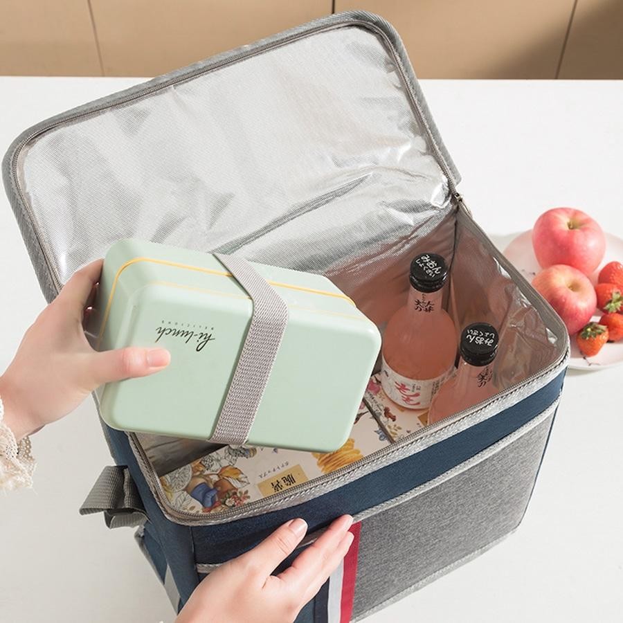 Ayarlanabilir Askılı Sıcak Soğuk Tutucu Termal Çanta Mavi Gri