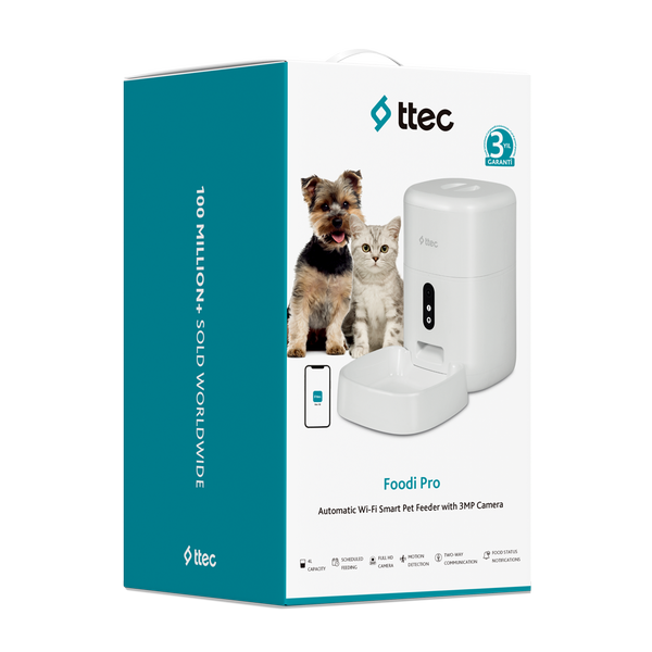 Ttec Foodi Pro Kameralı Otomatik Wi-Fi Akıllı Kedi/Köpek Besleyici