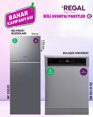 Regal Buzdolabı ve Bulaşık Makinesi İkili Avantaj Paketi 12 Inox