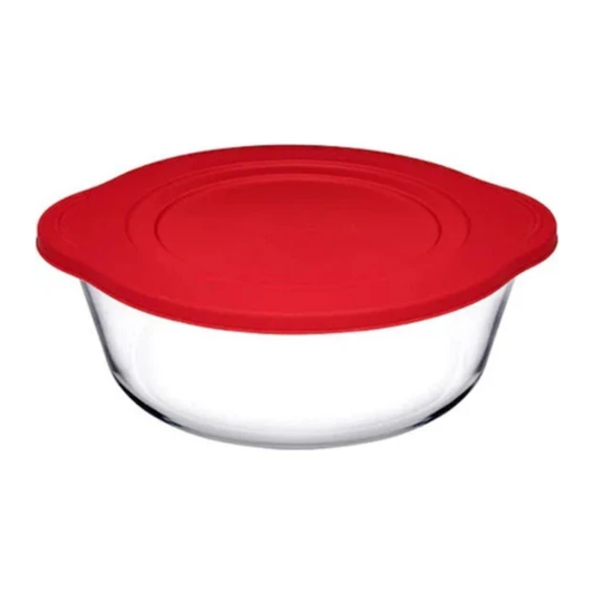 Paşabahçe Borcam Yuvarlak Tencere 2100 cc Kırmızı Kapaklı