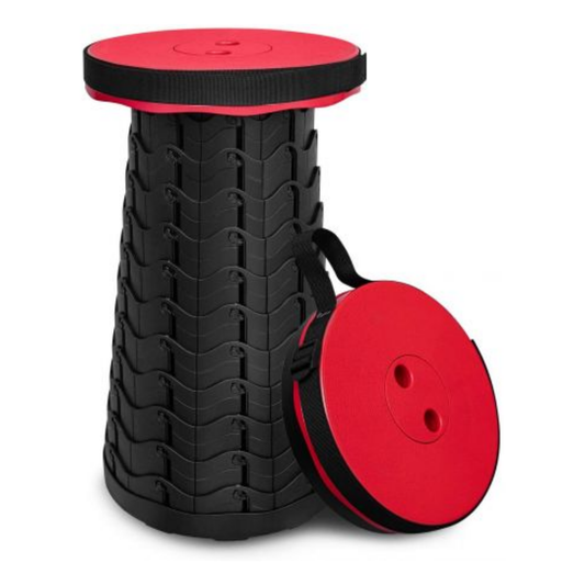 Katlanır Uzatmalı 47x25 Cm Tabure Kırmızı Siyah