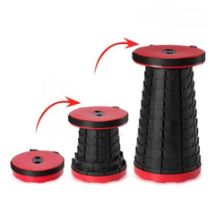 Katlanır Uzatmalı 47x25 Cm Tabure Kırmızı Siyah