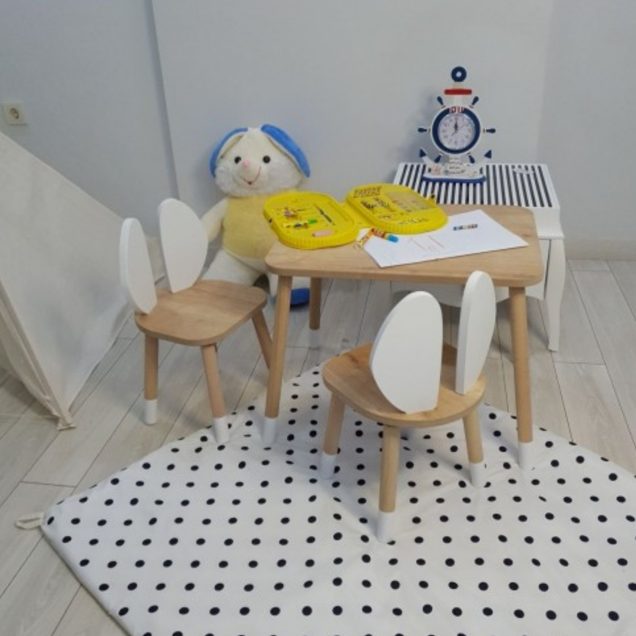 Bee Smart Safir Meşe 2 Sandalyeli Aktivite Masa Takımı