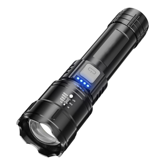 USB Şarjlı 3 Modlu Yakınlaştırılabilir LED El Feneri Siyah