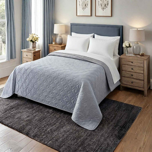 Orkide 200x240 Lux Yatak Örtüsü Gri