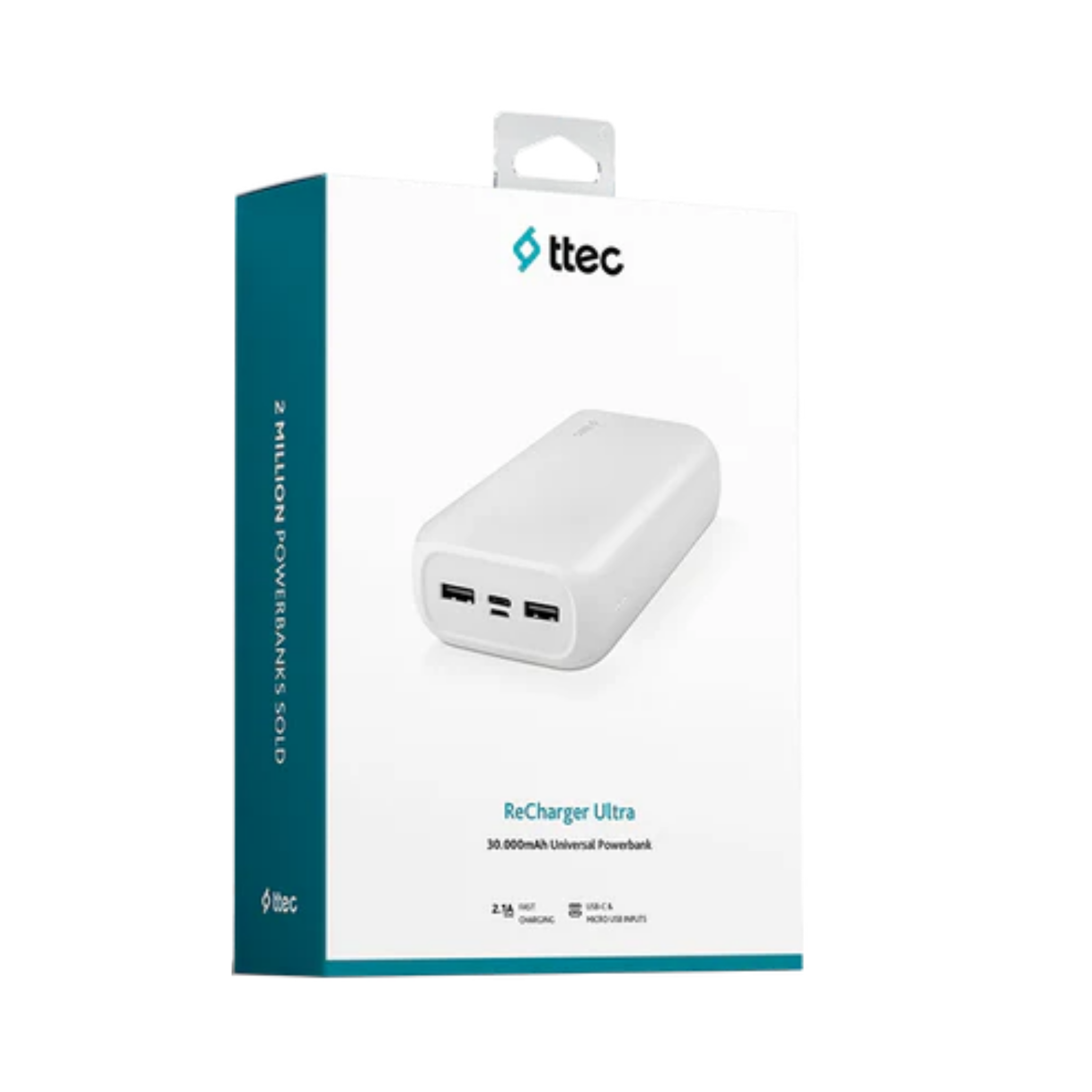 Ttec Recharger Ultra 30000 mAh Taşınabilir Şarj Aleti Powerbank Beyaz