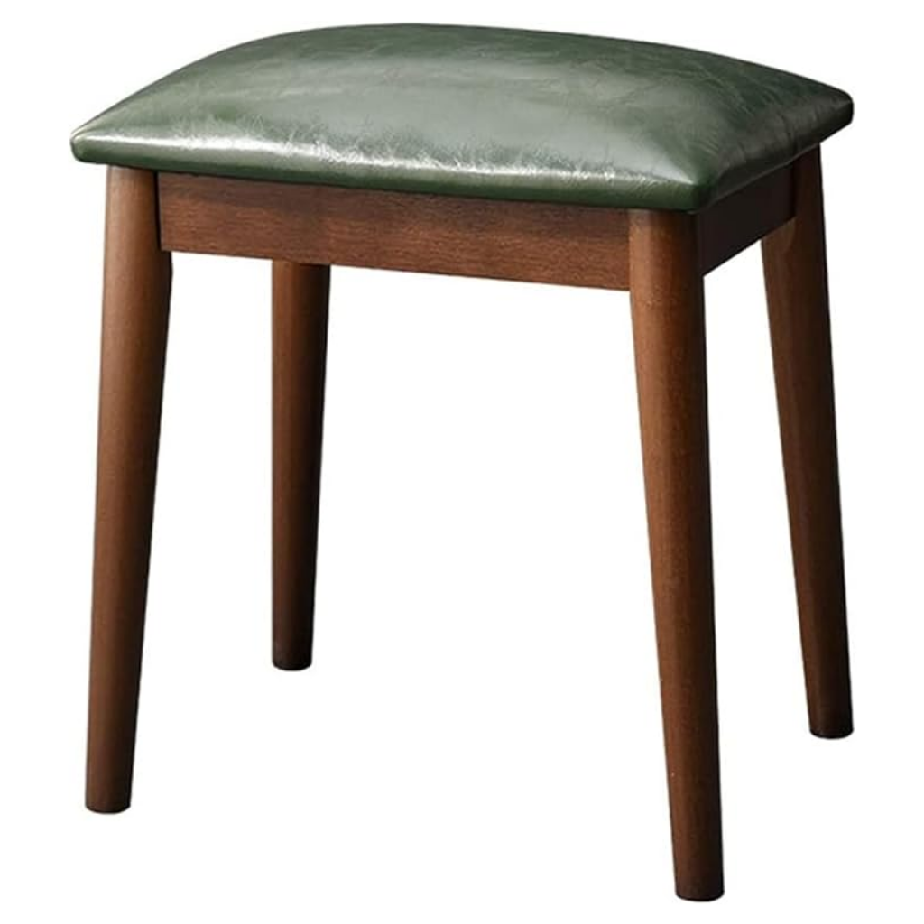 Yeşil Yastıklı Puf Makyaj Yaparken Ayakkabı Giyerken Çok Amaçlı Kullanılabilen Tabure 37x27x42 Cm