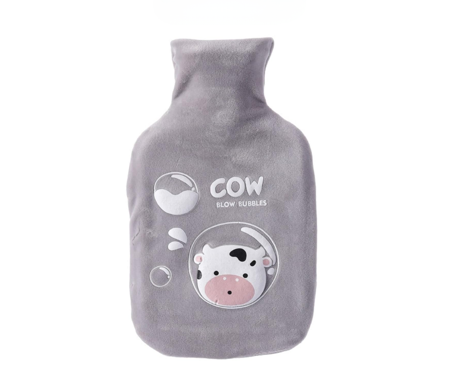 Sevimli İnek Desenli 600 ML Sıcak Su Torbası Gri