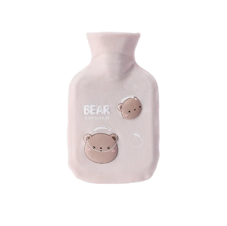 Sevimli Ayı Desenli 600 ML Sıcak Su Torbası Krem