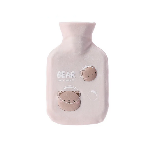 Sevimli Ayı Desenli 600 ML Sıcak Su Torbası Krem