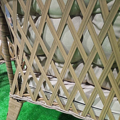 Rattan Balkon Bahçe Teras Oturma Grubu Camlı Masa 3+1+1 Kahve