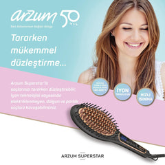 Arzum Superstar Saç Düzleştirici Fırça Siyah