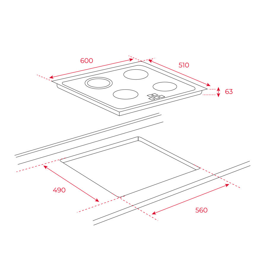 Samsung Cam İndüksiyonlu Ankastre Ocak Siyah