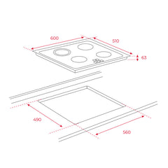 Samsung Cam İndüksiyonlu Ankastre Ocak Siyah