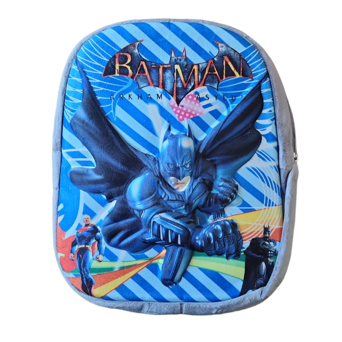 Batman Kabartmalı 32x 28 cm Okul Sırt Çantası Mavi