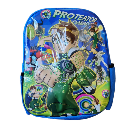 Ben10 Kabartmalı 32x 28 cm Okul Sırt Çantası Mavi